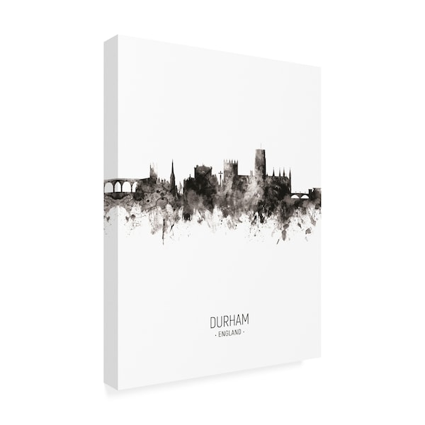 Michael Tompsett 'Durham England Skyline Cityscape Portrait II' Canvas Art,14x19